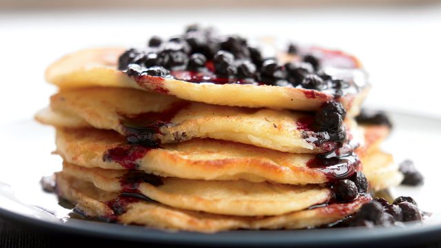 Healthy blueberry pancakes