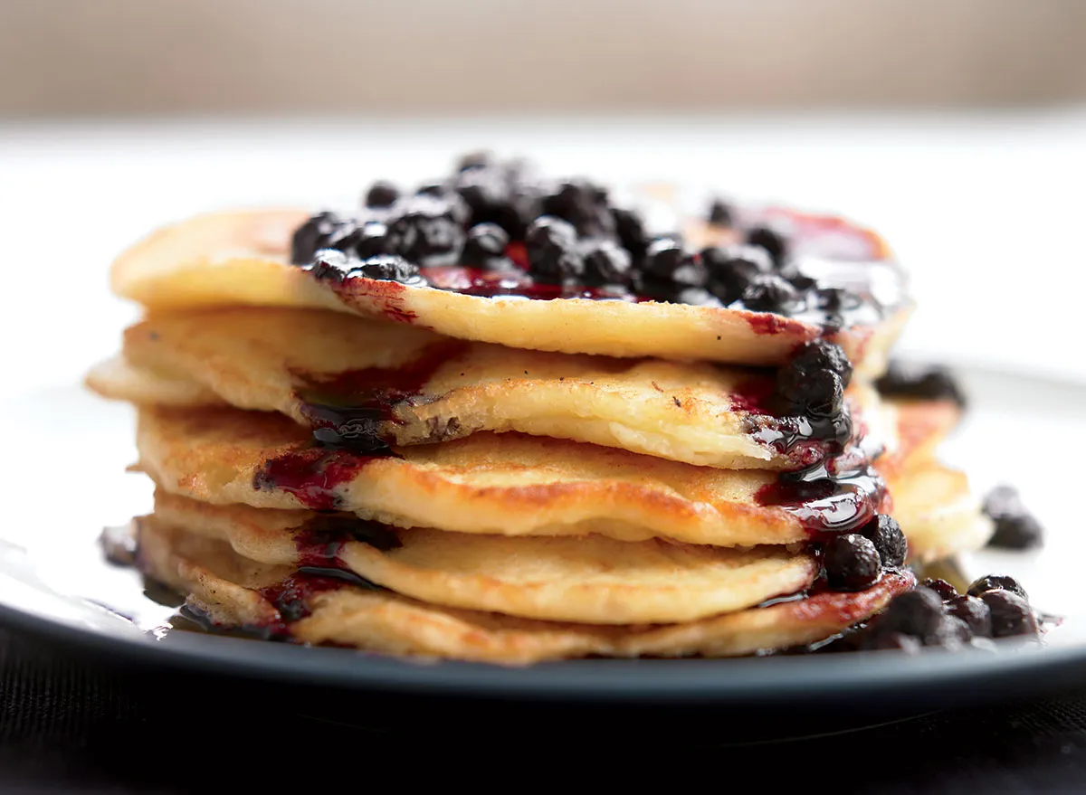 Healthy blueberry pancakes