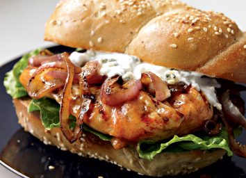 Healthy buffalo chicken ￼￼￼and blue cheese ￼￼￼￼sandwich