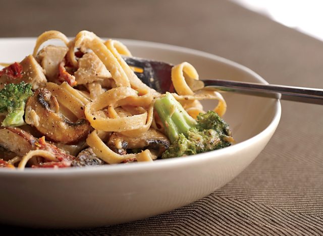 Alfredo is loaded with healthy chicken and vegetables