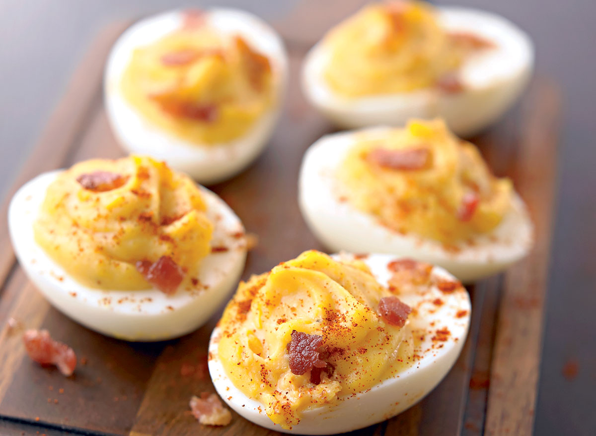 Healthy smokey deviled eggs