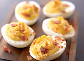 Healthy smokey deviled eggs