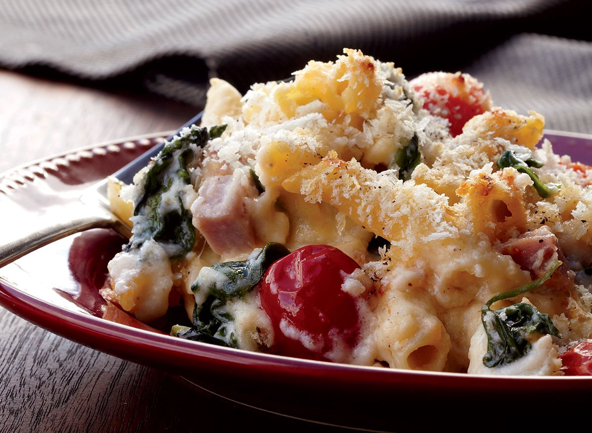 Healthy Mac and Cheese With Spinach, Ham, Tomato — Eat This Not That