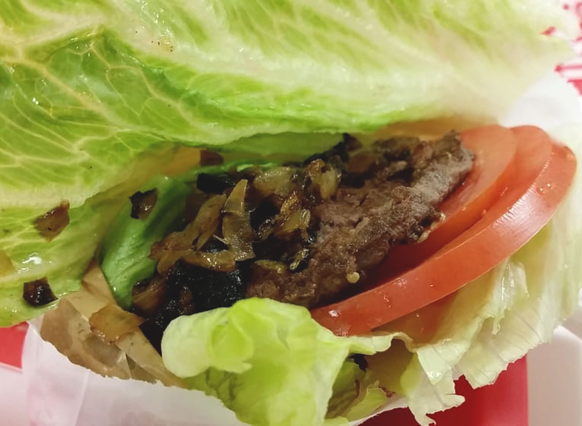 In n out protein style hamburger