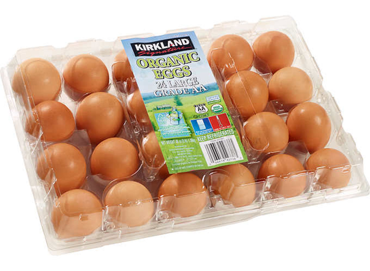 Kirkland organic eggs carton