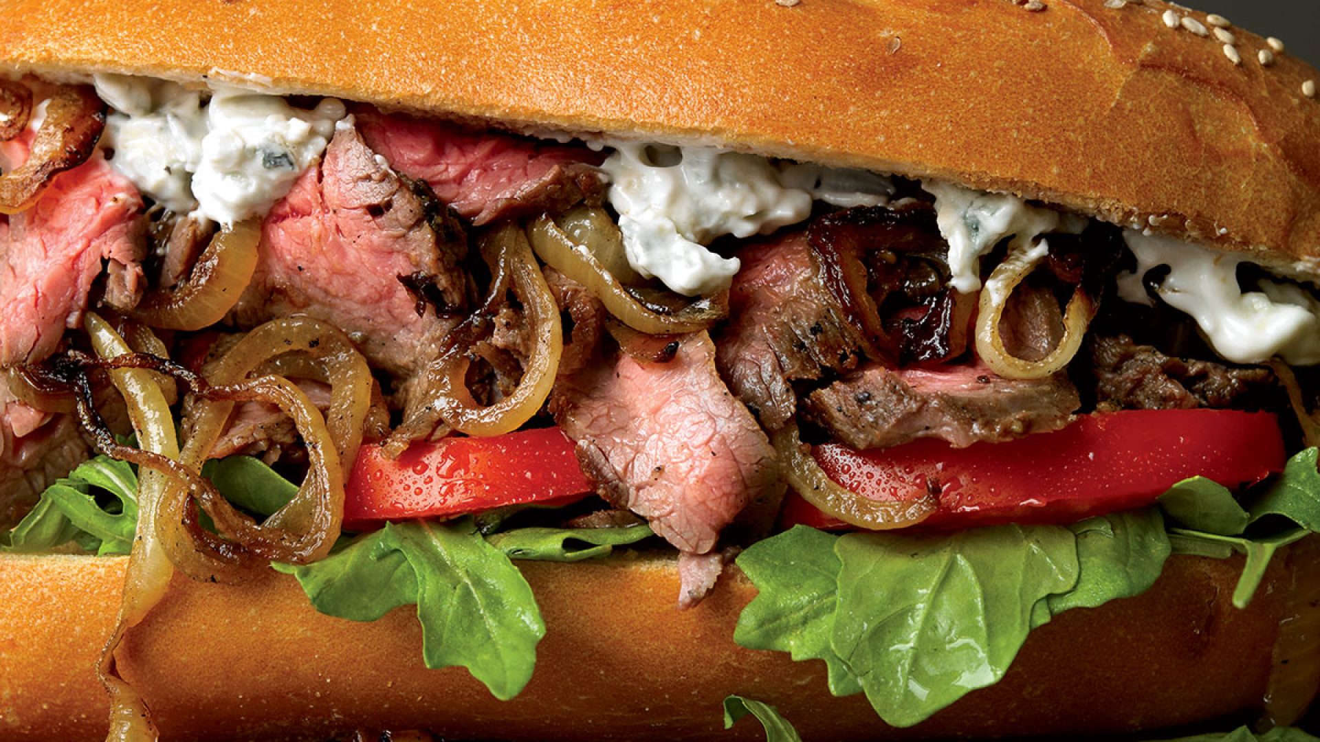 Low-calorie cheesesteak sandwich
