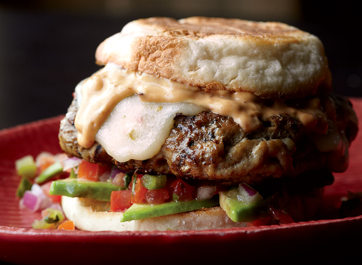 Low-calorie southwest turkey burger