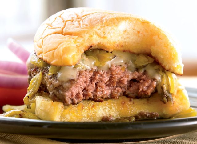 Paleo green chile cheeseburger