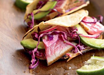 Paleo seared tuna tacos