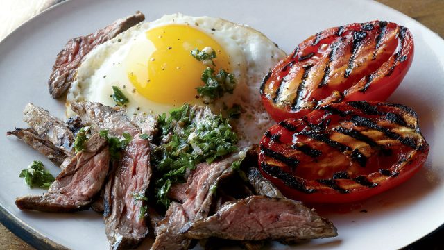 Paleo steak & eggs with chimichurri