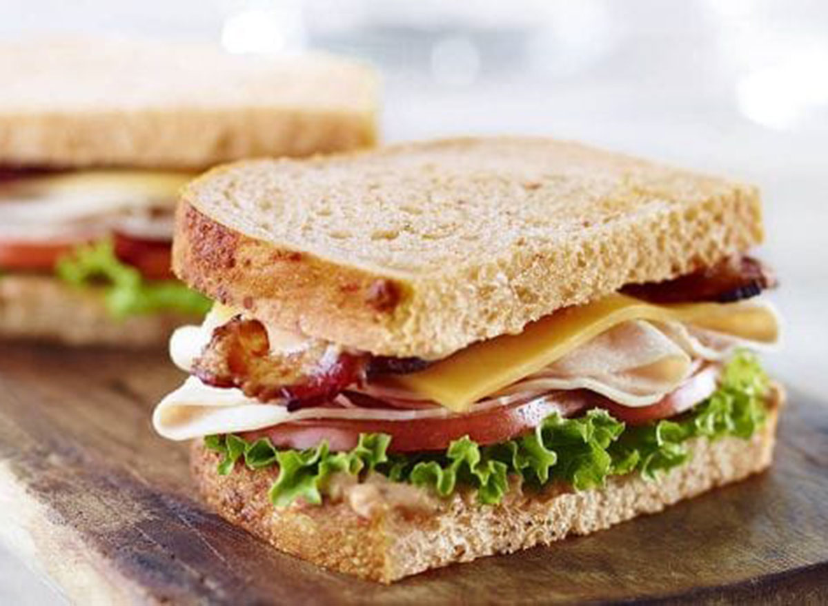 Panera bacon turkey bravo sandwich on tomato basil