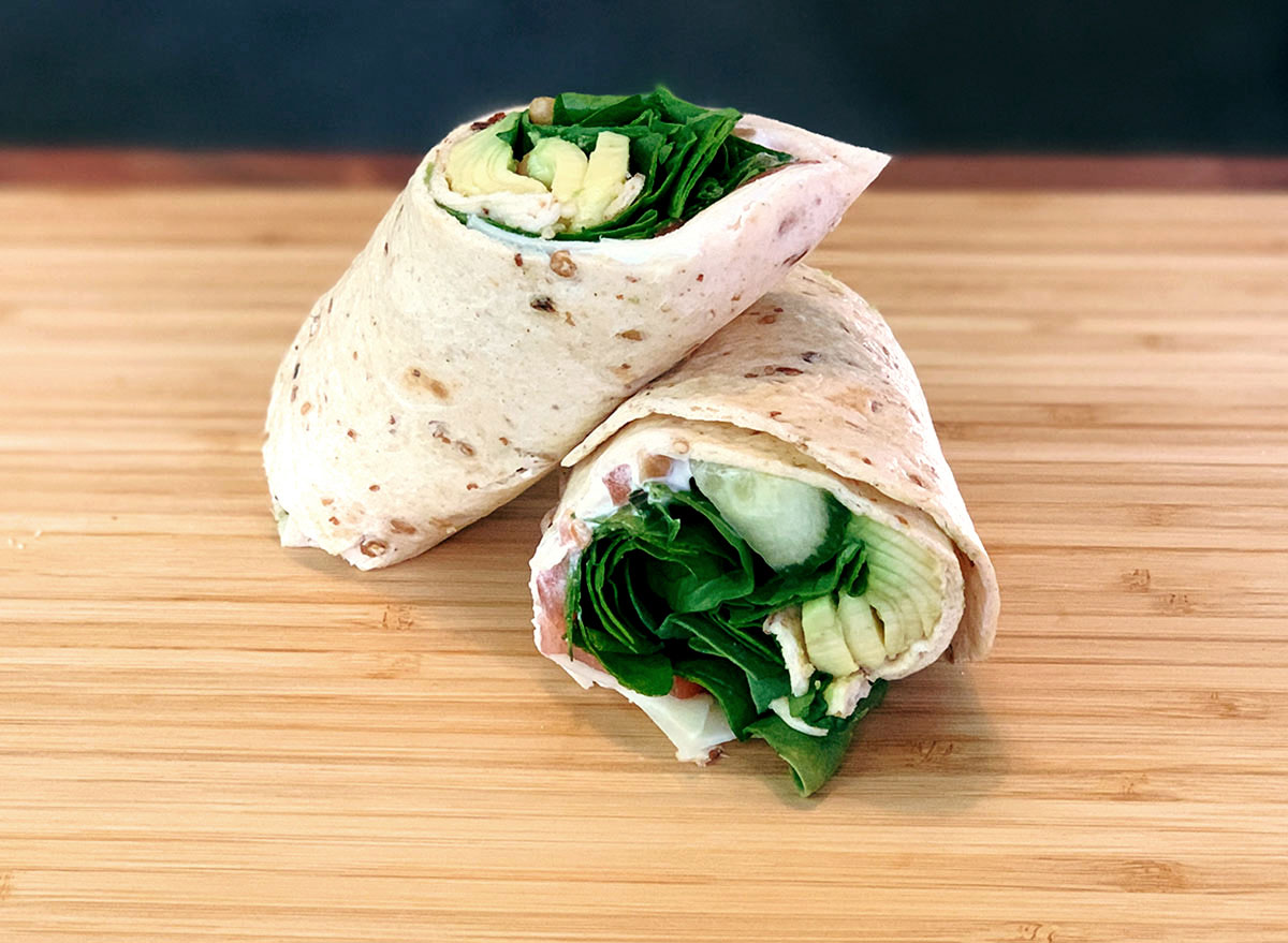 Avocado toasted pine nut wrap