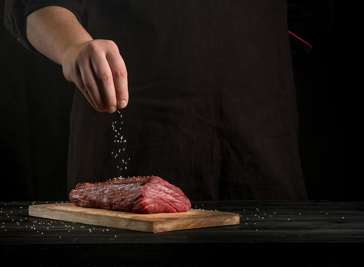 Salting beef