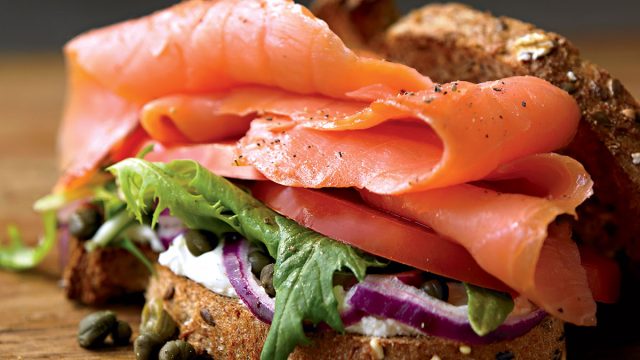 Smoked salmon sandwich