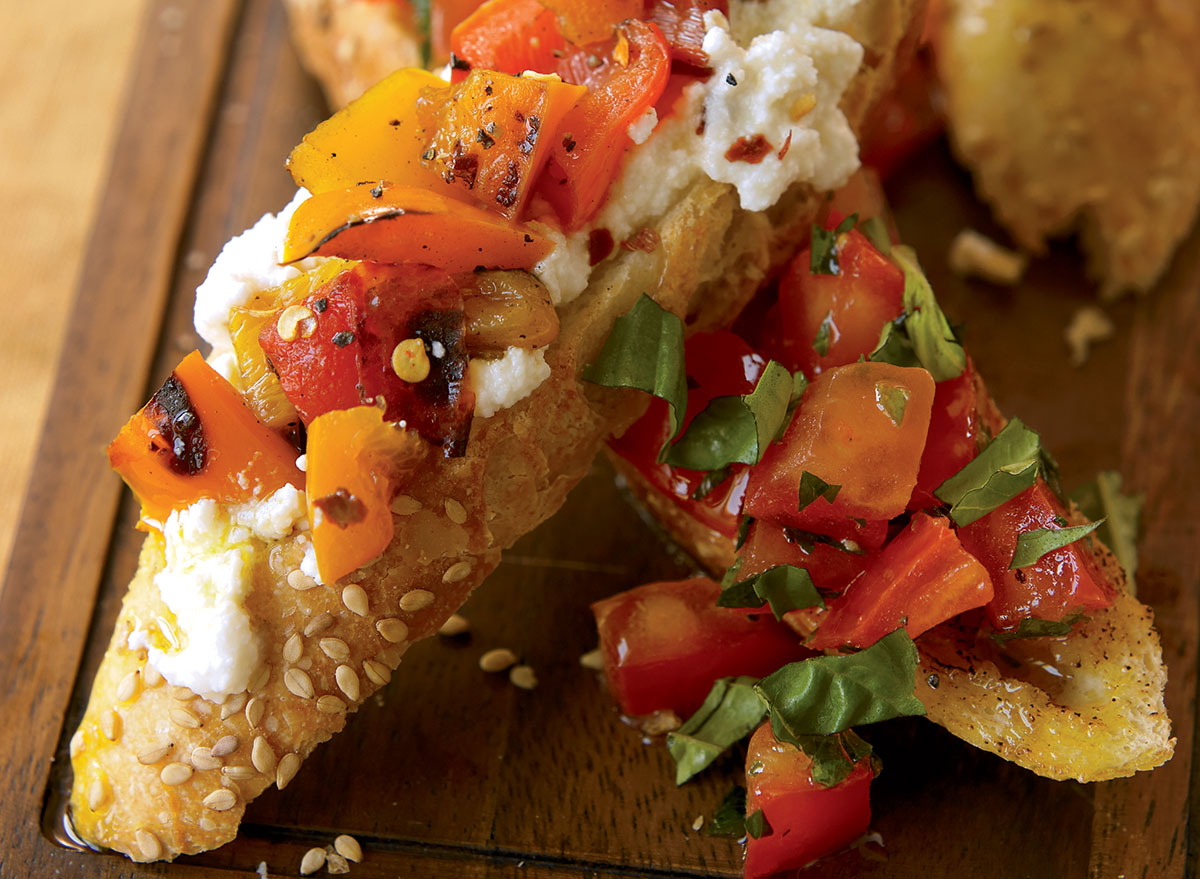 Vegetarian bruschetta two ways