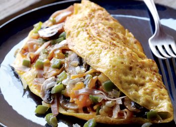Vegetarian mile high omelets