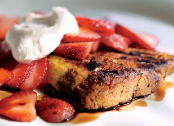 Vegetarian strawberry shortcake with balsamic