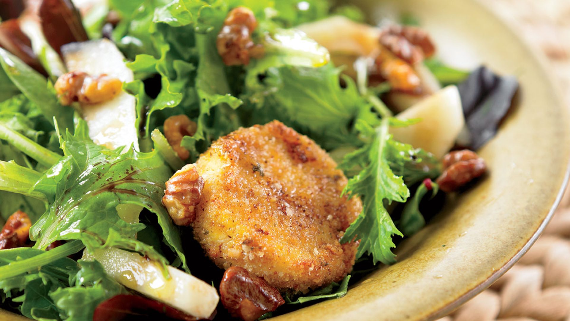 Warm Goat Cheese Salad Recipe With Pears Eat This Not That