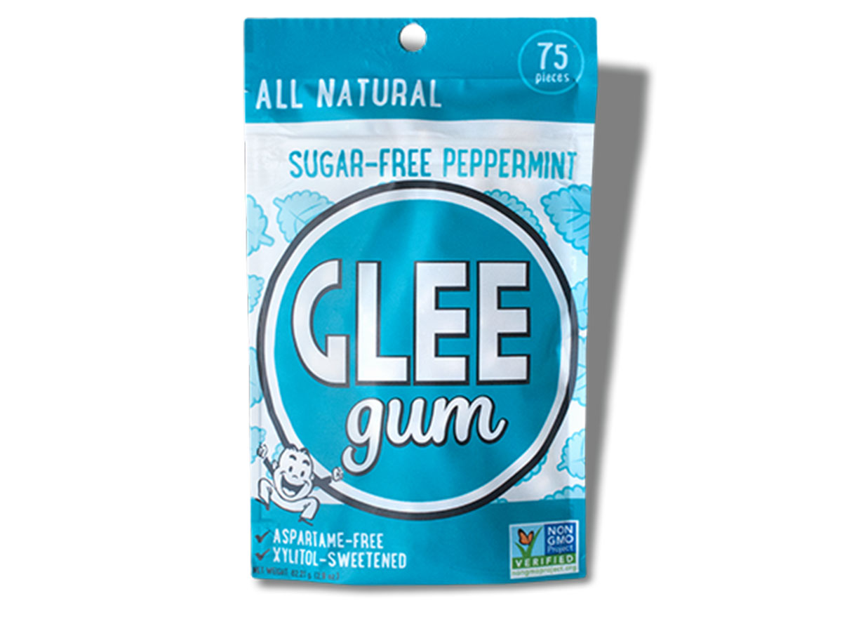 All natural sugar-free peppermint glee gum bag