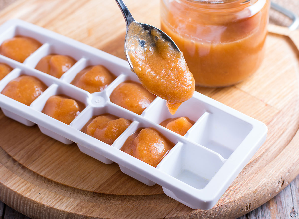 Baby food ice cubes