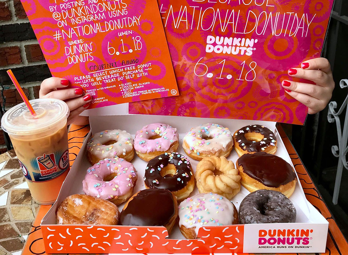 Dunkin' donuts national donut day box