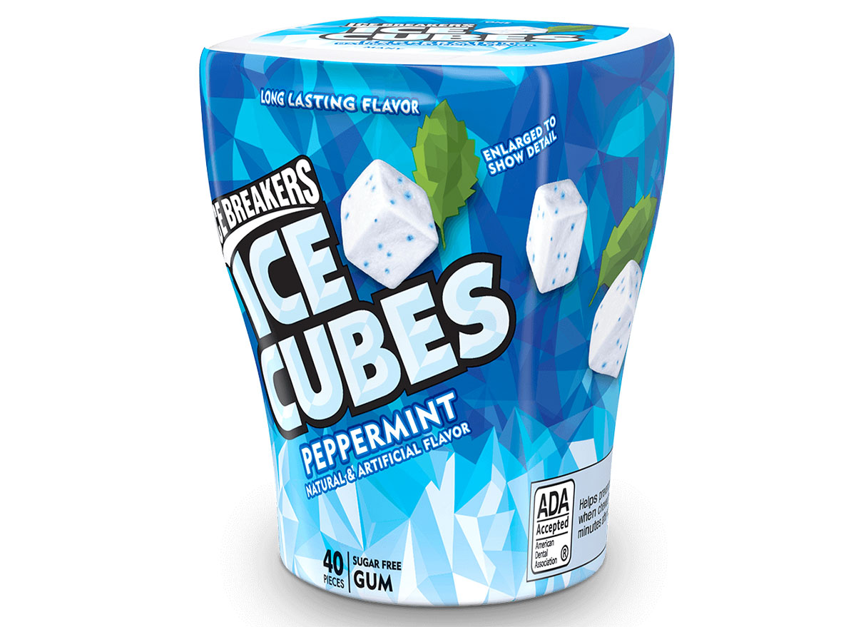 Ice breakers peppermint ice cubes gum