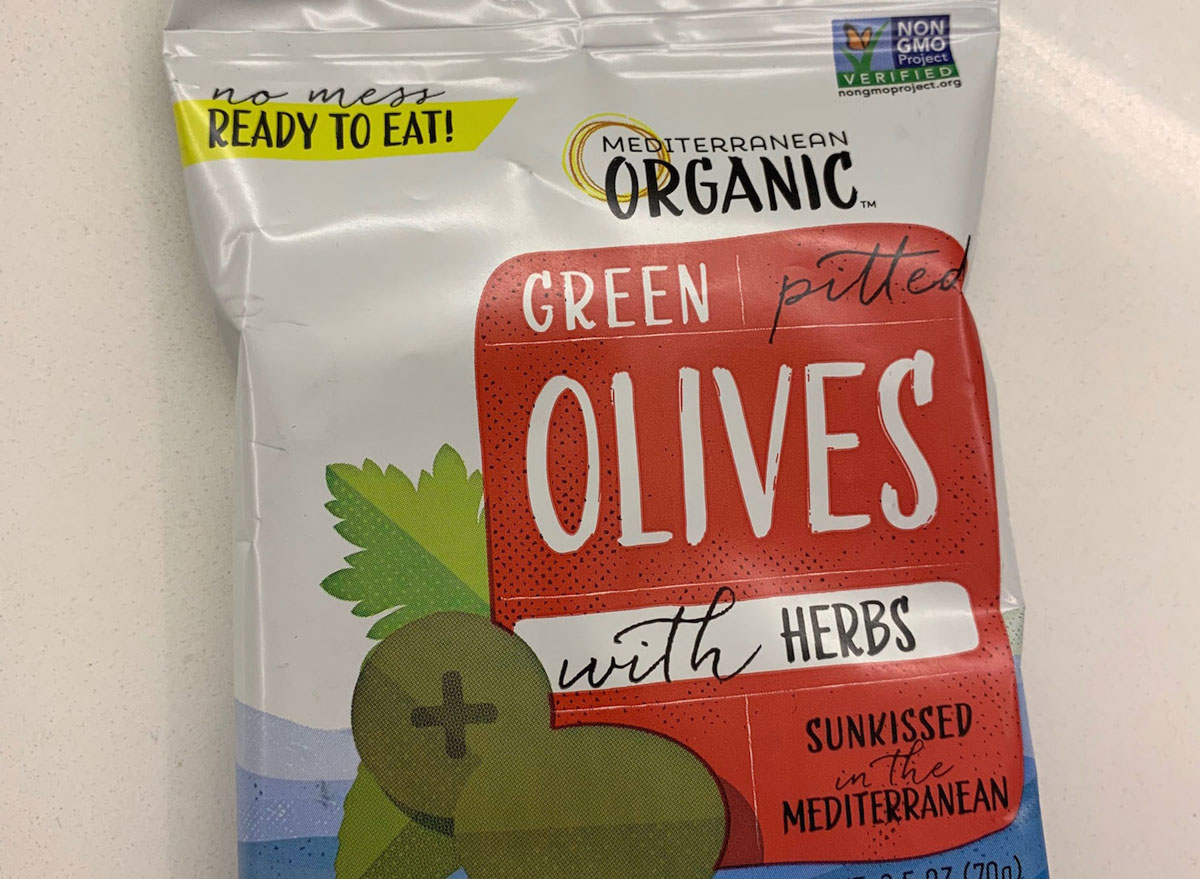 Organic green pitted olives on the go by keri glassman