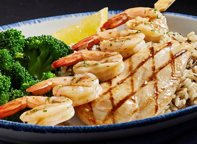 Shrimp and wood grilled chicken