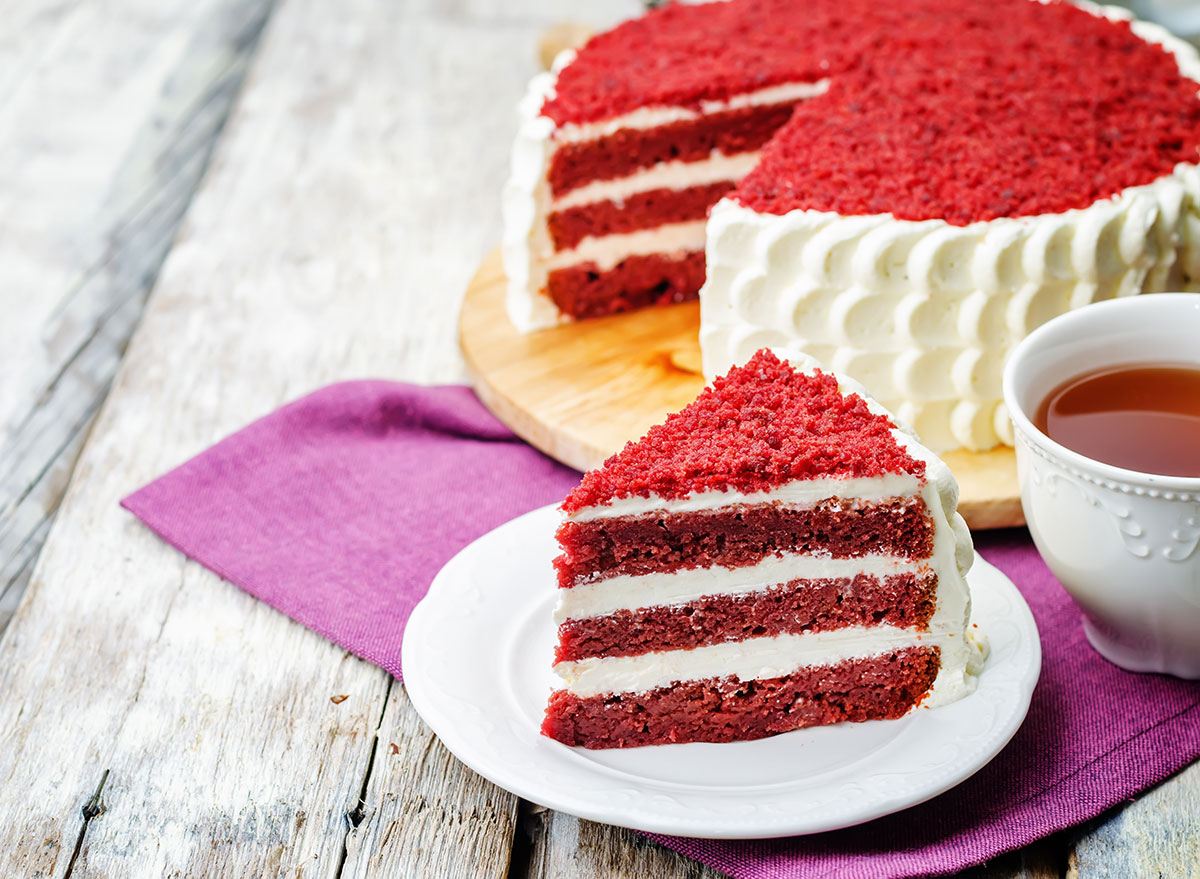 Red velvet cake slice