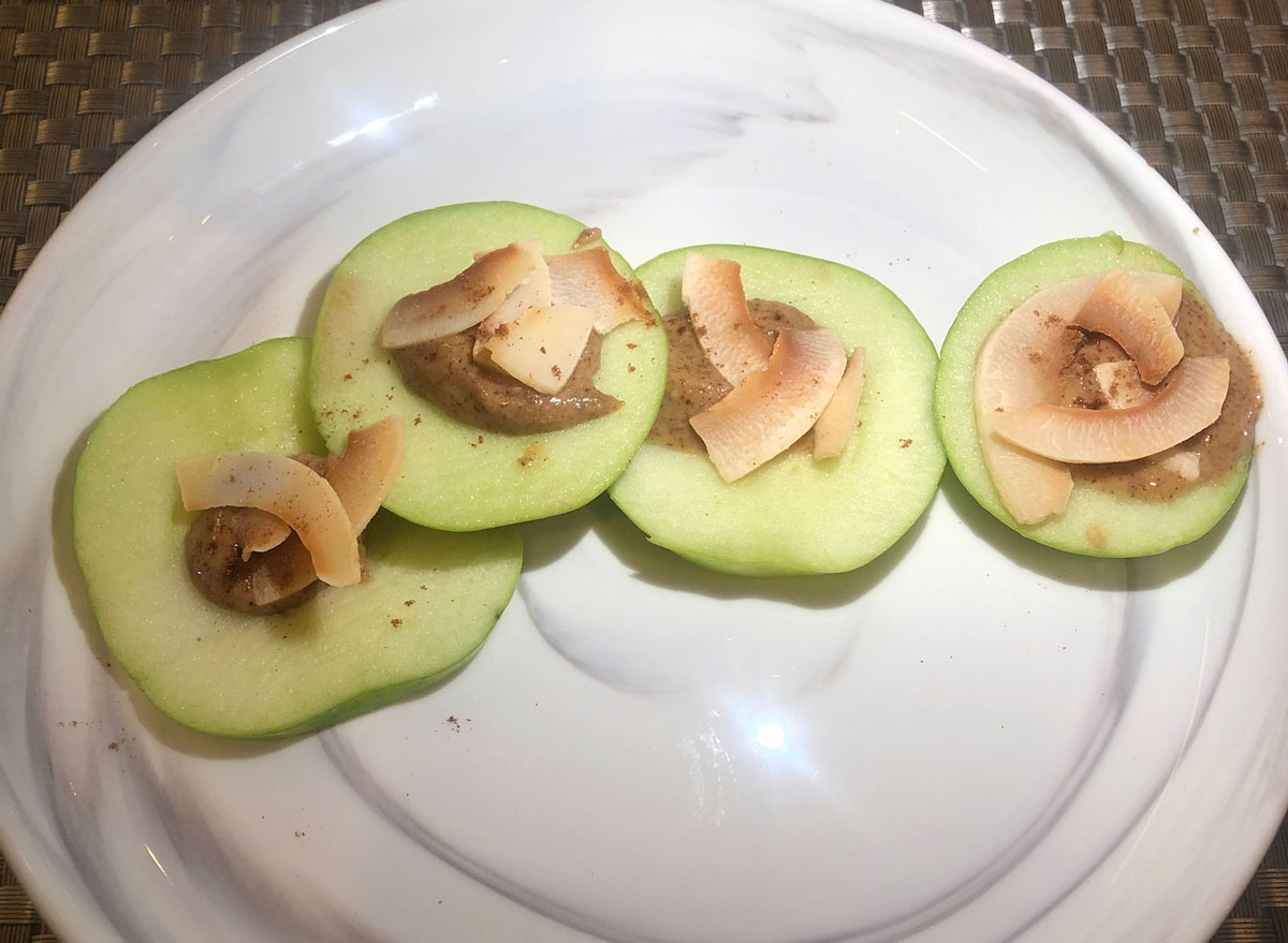 Sliced apples with almond butter by keri glassman