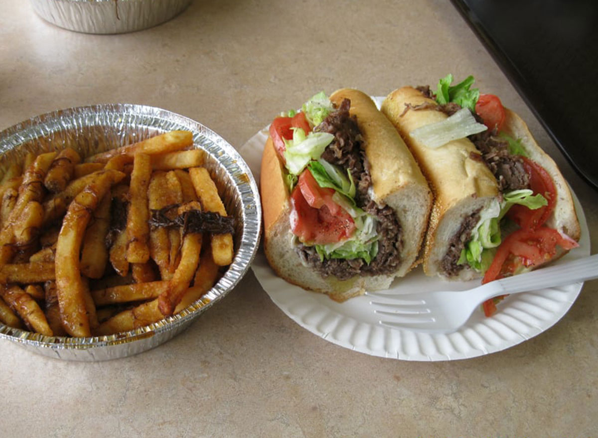 Ioannonis bullroasters cheesesteak with fries gravy