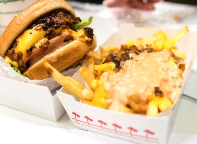 In-n-out animal style fries and burger