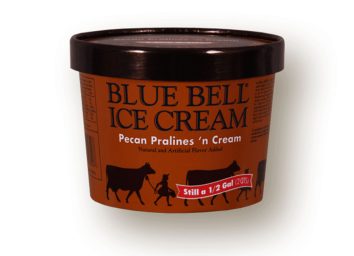 blue bell creameries pecan pralines n cream ice cream tub
