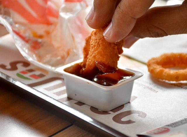 burger king nugget in dipping sauce
