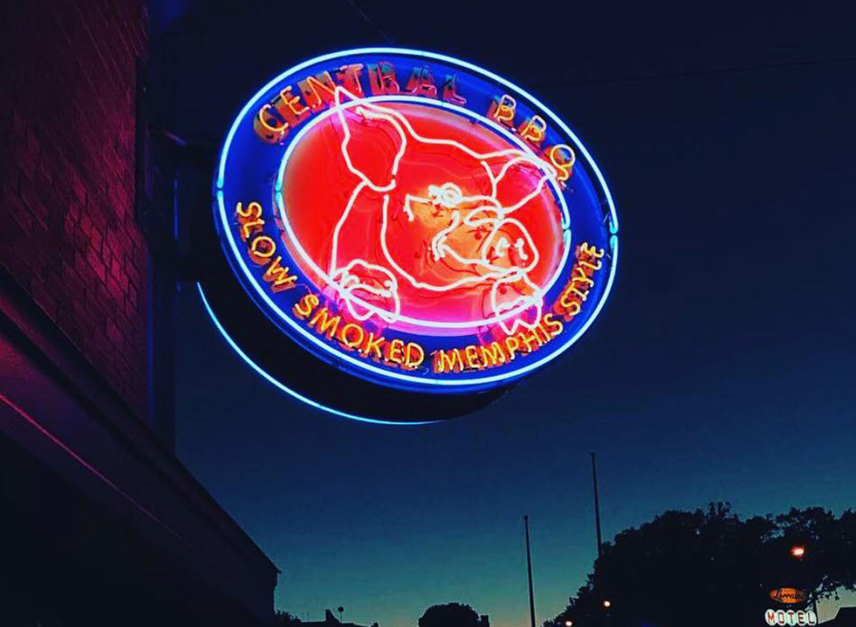 central bbq slow smoked memphis style neon sign