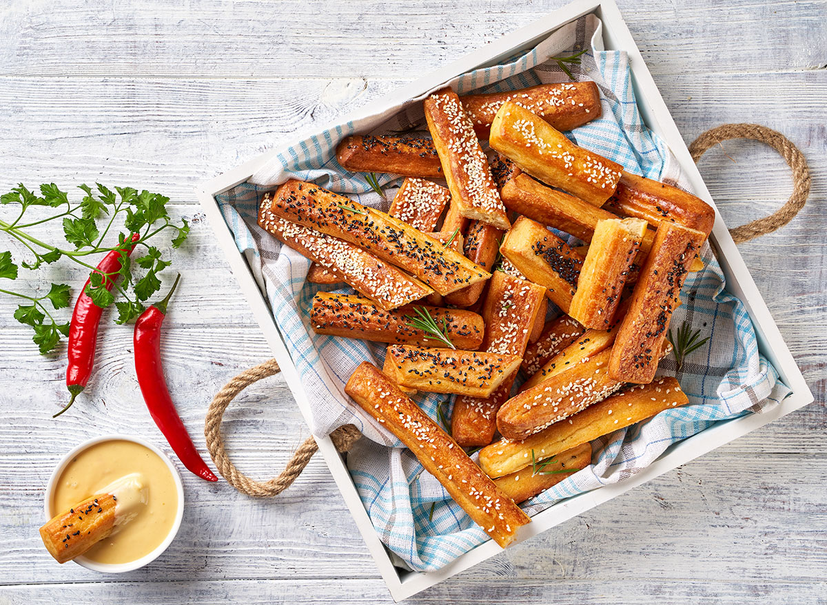 plate of cheese straws