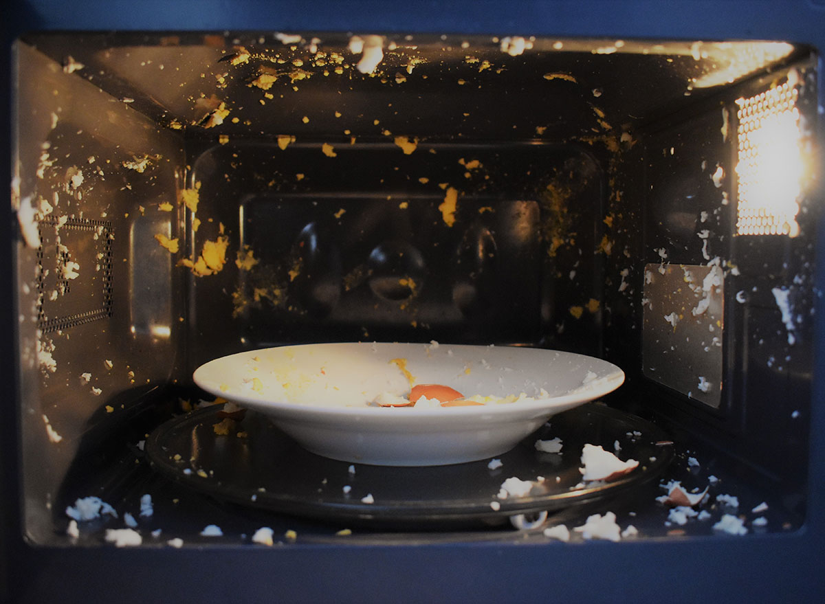 exploded egg in microwave