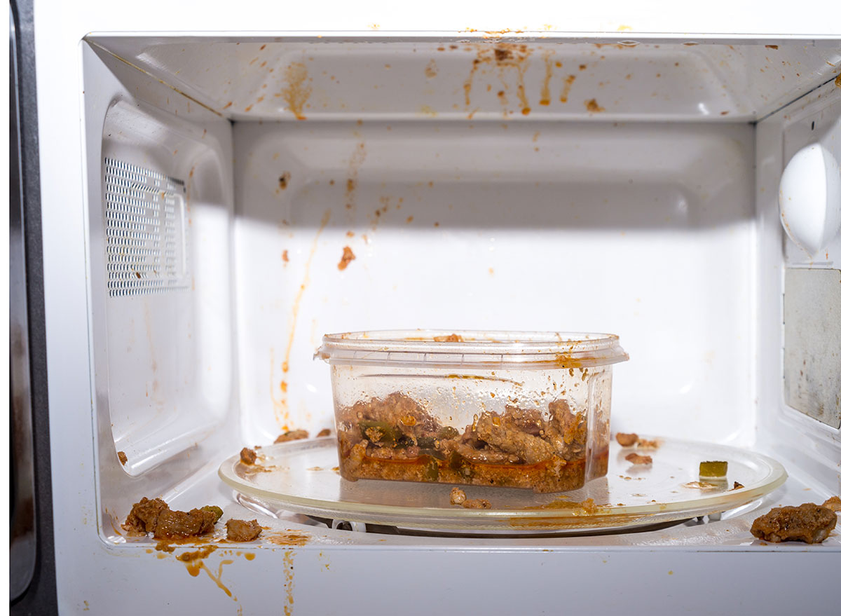 exploded food in microwave