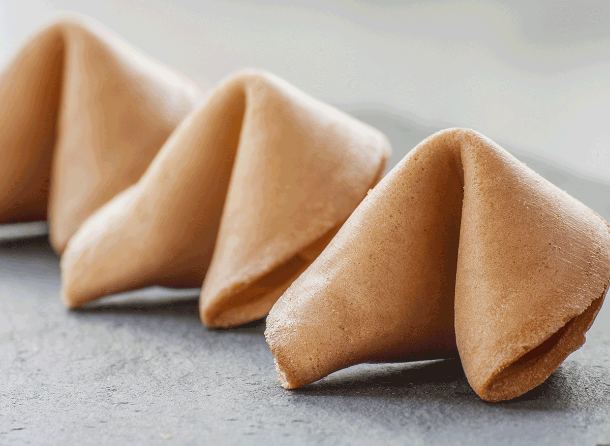 3 fortune cookies in a line