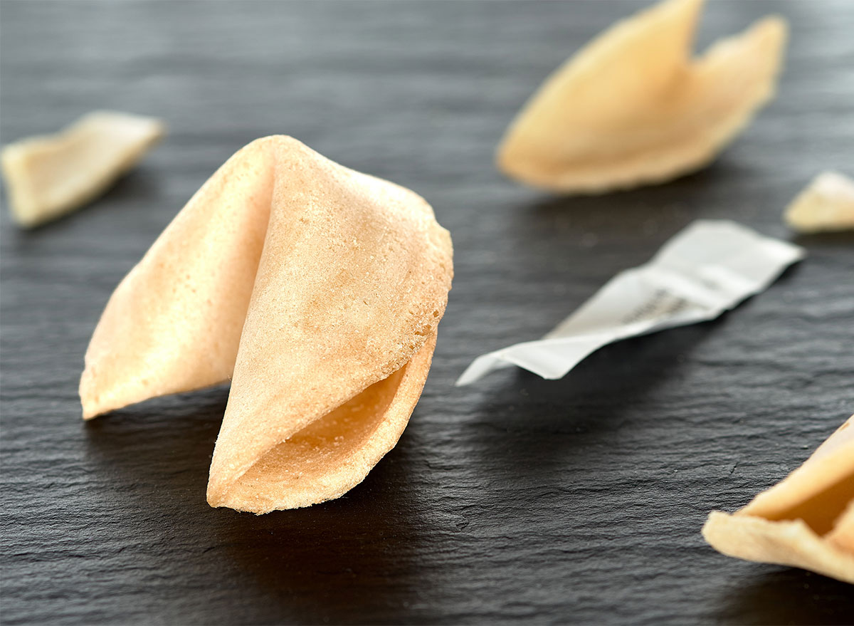 fortune cookies on a black table