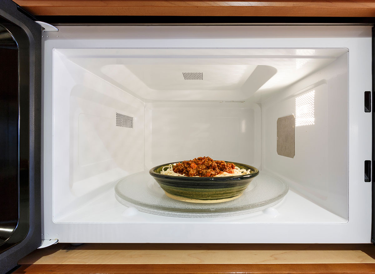 glass bowl in microwave