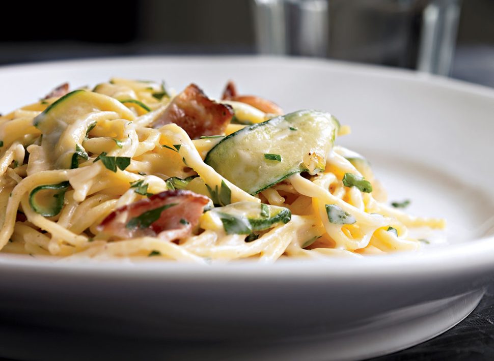 Zucchini Carbonara With Bacon Recipe — Eat This Not That