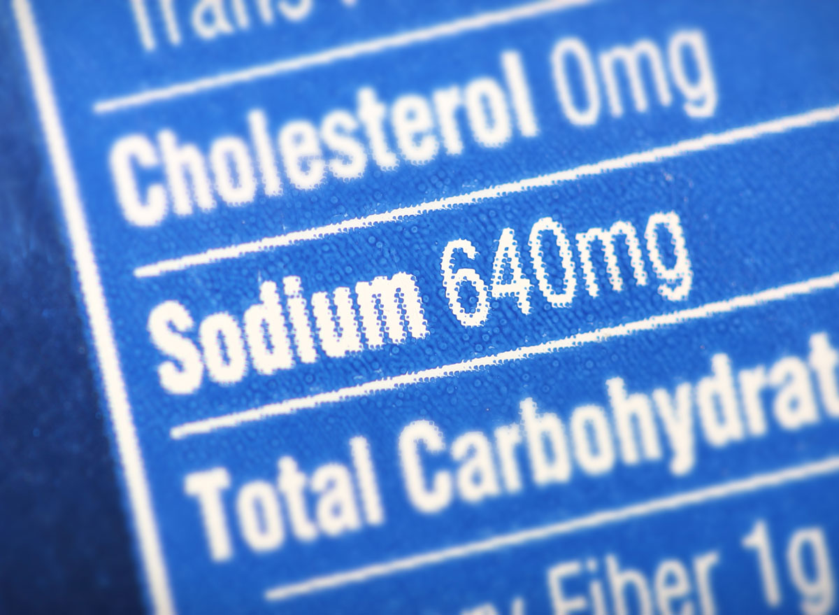 high sodium nutrition label