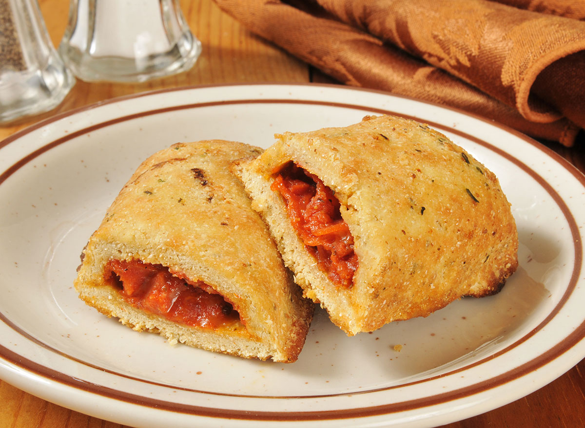 hot pocket stuffed with marinara sauce