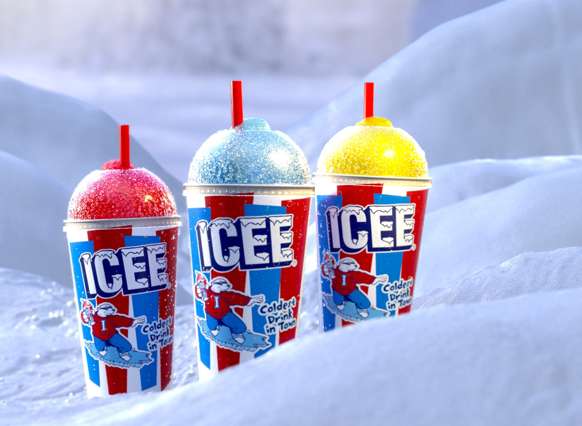 Icee drinks in snow