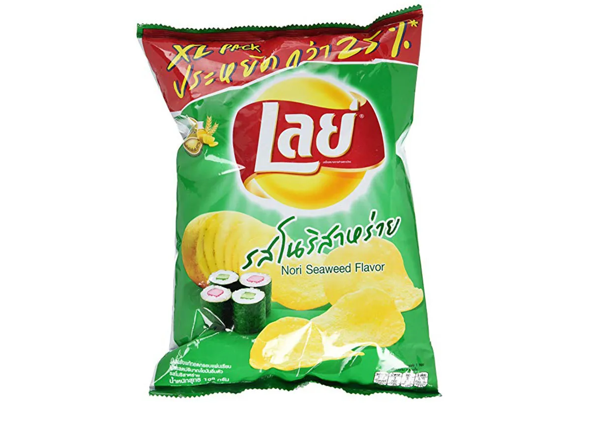 lays nori seaweed flavored chips bag