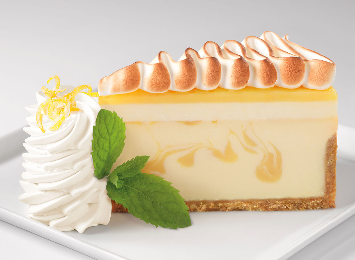 cheesecake factory lemon meringue cheesecake slice