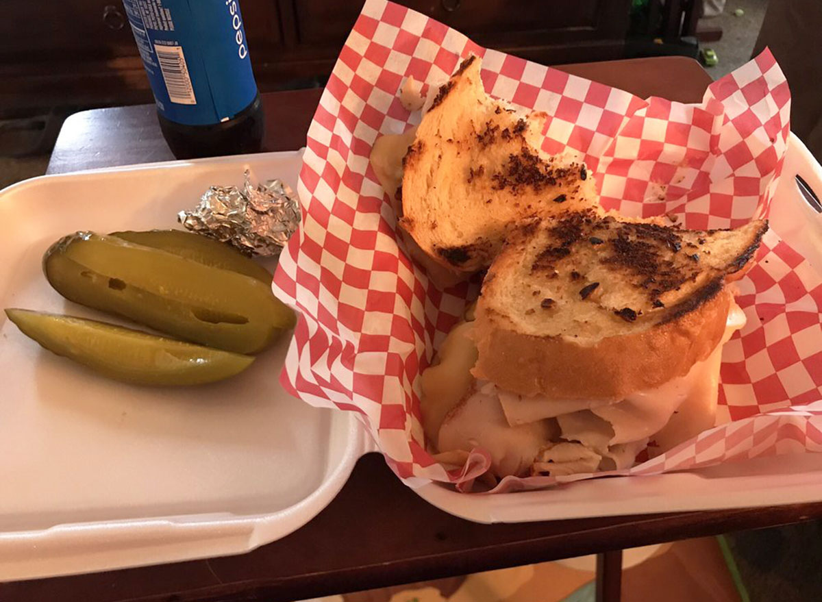 midtown deli sandwich basket with pickles