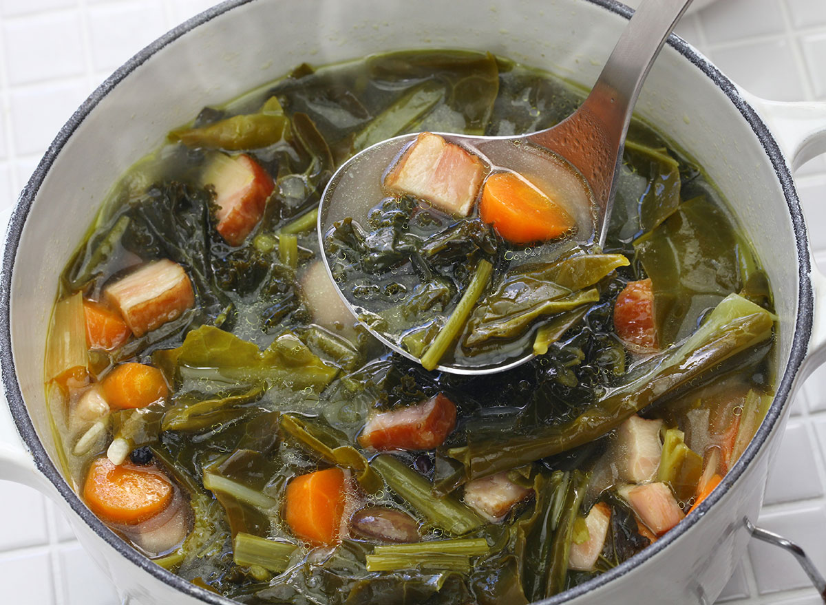 bowl of potlikker soup