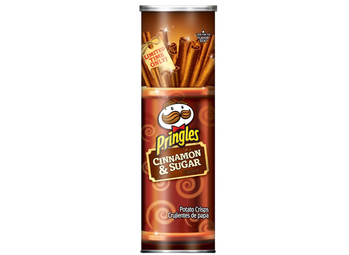 pringles cinnamon sugar flavored chips can